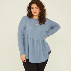 Arula Huxley Waffle Long Sleeve Top Size B